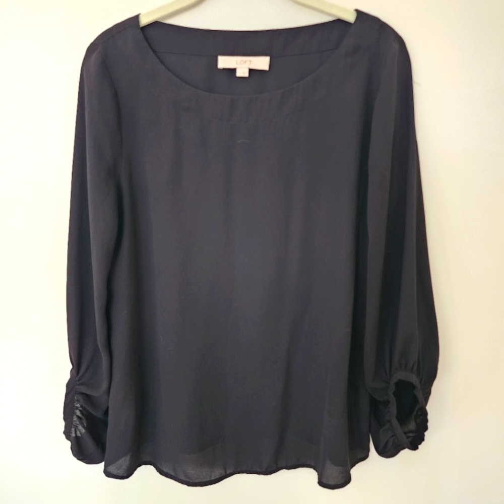 Ann Taylor Loft Small Black Blouse
